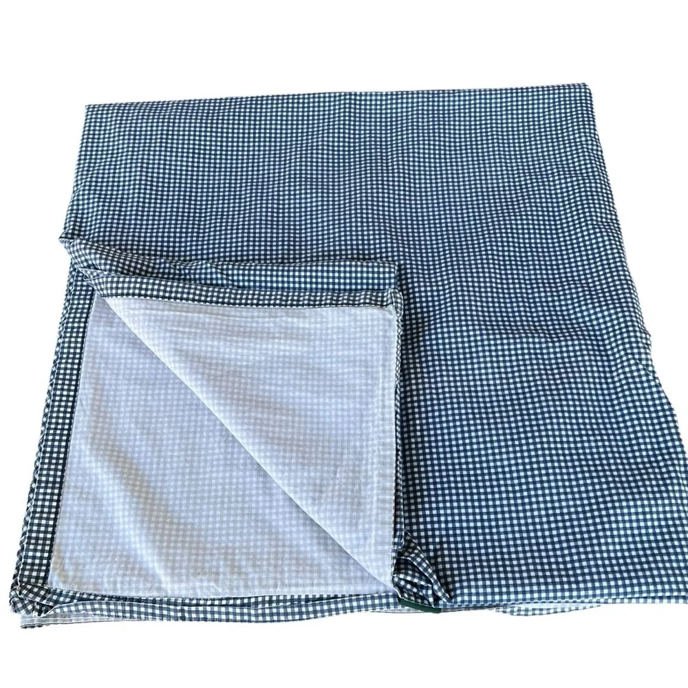 Vintage Ralph Lauren Wendy Small Gingham Blue King Size Flat Sheet READ